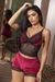 Short Doll Pink Inveja sem Bojo em Tecido Aveludado - cod 02197