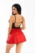 CAMISOLA DE RENDA E CETIM COM CALCINHA SENSUAL Ref.: 02142 - comprar online