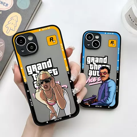 Capa GTA6 Translúcido Fosco Apple iPhone Séries