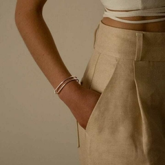 Brazalete doble reversible con abertura. - JOYERIA GALA