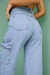 Jeans wide leg celeste en internet