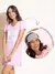 Camisola Curta Tapa Olho Aline Cats Rosa - Sonhos de Maria Sleepwear
