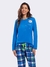 Pijama Manga Longa Xadrez Azul - comprar online