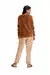 2330-2 - Pijama Adulto em Fleece Feminino - Xadrez Fino Marrom com Bolso - M na internet