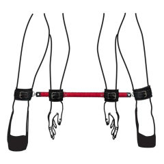 Separador duo 60cm com algema e tornozeleiras vermelha - Dama Velvet