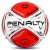 Bola Penalty Campo S11 R1 XXIV com cores vermelha e branca, design moderno e logo destacado.