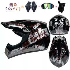 Casco de moto para niños, Bicicleta todoterreno, Descenso, AM, DH, Cross, Motocross, 3 piezas de regalo - comprar en línea