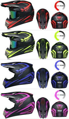 Casco de moto para niños, Bicicleta todoterreno, Descenso, AM, DH, Cross, Motocross, 3 piezas de regalo - tienda en línea