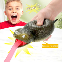 Pequeña Serpiente Gorda Para Niños Y Adultos, Broma Divertida Inquieta, Exprimir, Lengua Larga Con Sonido