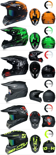 Casco de moto para niños, Bicicleta todoterreno, Descenso, AM, DH, Cross, Motocross, 3 piezas de regalo