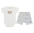 Body curto c/ Short para bebê em algodão egípcio Urso Toy - Mini & Co.