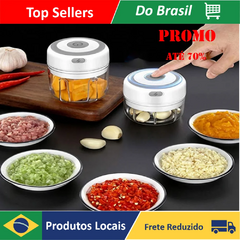 Picador elétrico de cozinha, moedor de alho, moedor de carne, mini alimentos, a - LOJAMINHALUS