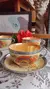 7 juegos de taza y plato japonesas pintadas a mano + 4 platitos - Boutique Vintage Bahía 