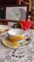 2 juegos de taza y plato Hartford pintado a mano en internet