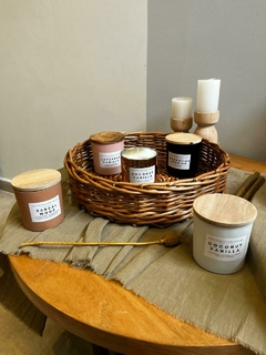 Vela aromática con tapa de madera