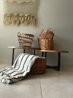 Canasto de mimbre calado - comprar online