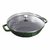 Wok con tapa de cristal 30 cm, verde albahaca hierro fundido