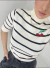 BLUSA JEANE Cor:Listrado Off White;Tamanho:M