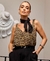 Blusa Pilar Animal Print Acompanha Lenço - comprar online