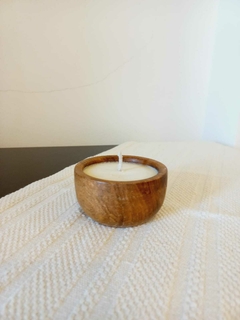 Vela en cuenco de madera chico en internet