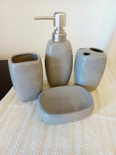 Set de baño de cerámica- Color gris - comprar online