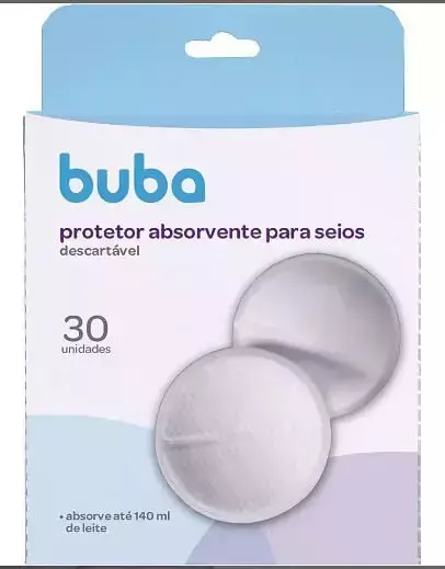 Protetor absorvente descartável para seios - 30 unidades - BUBA
