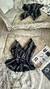Top Lencero Jabot negro