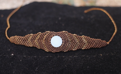 Pulseira de Macramê ponto fechado exclusivo com Pedra da lua