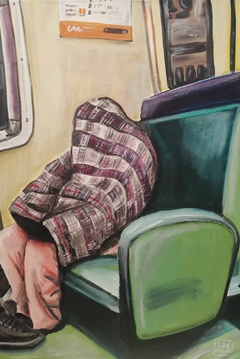Frazada en el tren Urquiza 6:30 am (obra original)