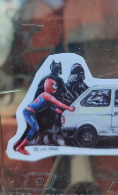 Sticker pack x 3 motivos / Super héroes empujando un 147 - comprar online