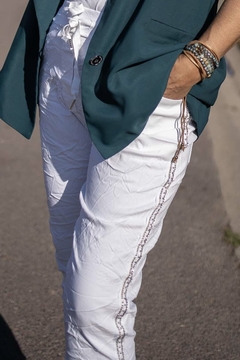 Babucha blanca estrasses - comprar online