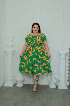 VESTIDO MIDI DUNA VERDE GIRASSOL PLUS