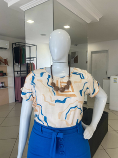 BLUSA BOTÃO MANGA VISCOSE ESTAMPADA - comprar online