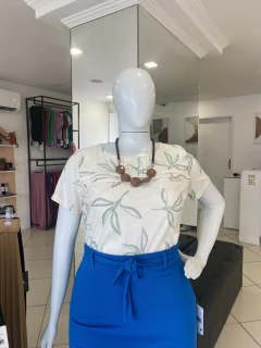 BLUSA ARUNA LINHO MISTO BEGE FLORAL - VIA SINAI