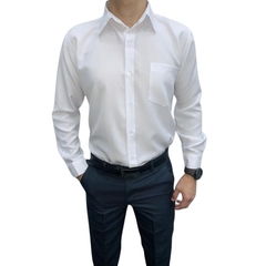 CAMISA SOCIAL MICROFIBRA MANGA LONGA TRADICIONAL BRANCO