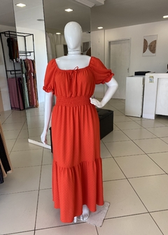 VESTIDO LONGO CIGANINHA DUNA POÁ LARANJA - comprar online