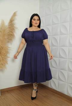 VESTIDO MIDI VISCOLINHO LASTEX - loja online