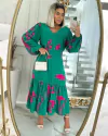 VESTIDO MIDI DUNA VERDE/PINK