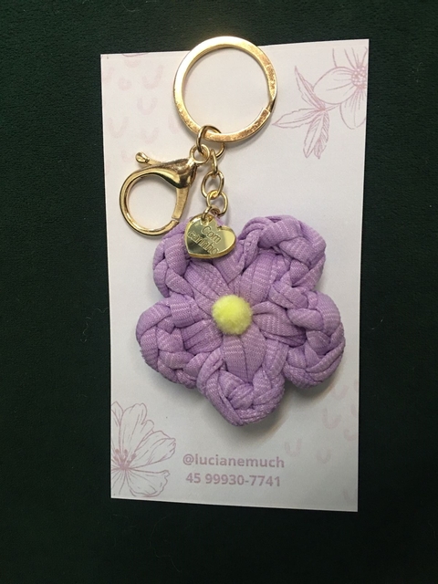 Chaveiro Flor Fio de Malha