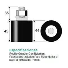 RODILLO ESTABILIZADOR 40X44MM C/DOBLE RULEMAN X 2 UNI - comprar online