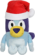 Pelúcia de Natal Bluey com chapéu de Papai Noel
