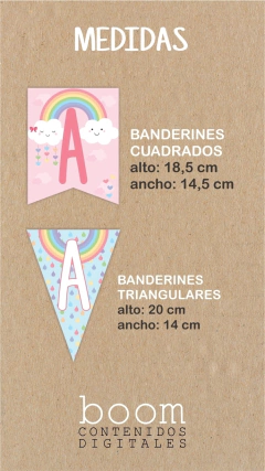 Nubes y Arcoiris kit de Banderines para cumpleaños - comprar online