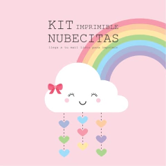 Nubes y Arcoiris kit de Banderines para cumpleaños en internet