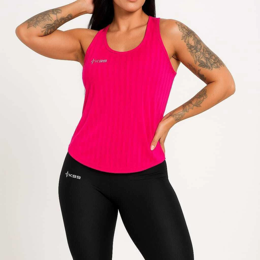 Regata Linha Glow Dry Fit Poliamida com Elastano RosaTecido leve, respirável e com secagem rápidaTecido leve, respirável e com secagem rápida