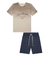 Conjunto Menino Infantil Curto de Camiseta em Meia Malha e Bermuda em Cotton Jeans com Elastano 74960 LucBoo #2 Conjunto Menino Infantil Curto de Cami