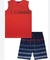 Conjunto Regata Meia Malha Bermuda Nylon Ergonomic Lucboo Vermelho