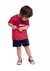 Conjunto De Camiseta & Bermuda- Vermelho & Azul Marinho- Kyly - comprar online