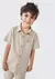 Camisa Infantil Menino Manga Curta Com Linho - Bege - comprar online