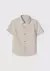 Camisa Infantil Menino Manga Curta Com Linho - Bege