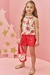 Conjunto Infantil Feminino Infanti Vermelho Floral